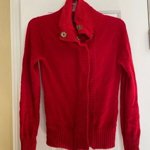 Chelsea&Theodore 💯 Cashmere Red Double Zipper Sweater Jacket